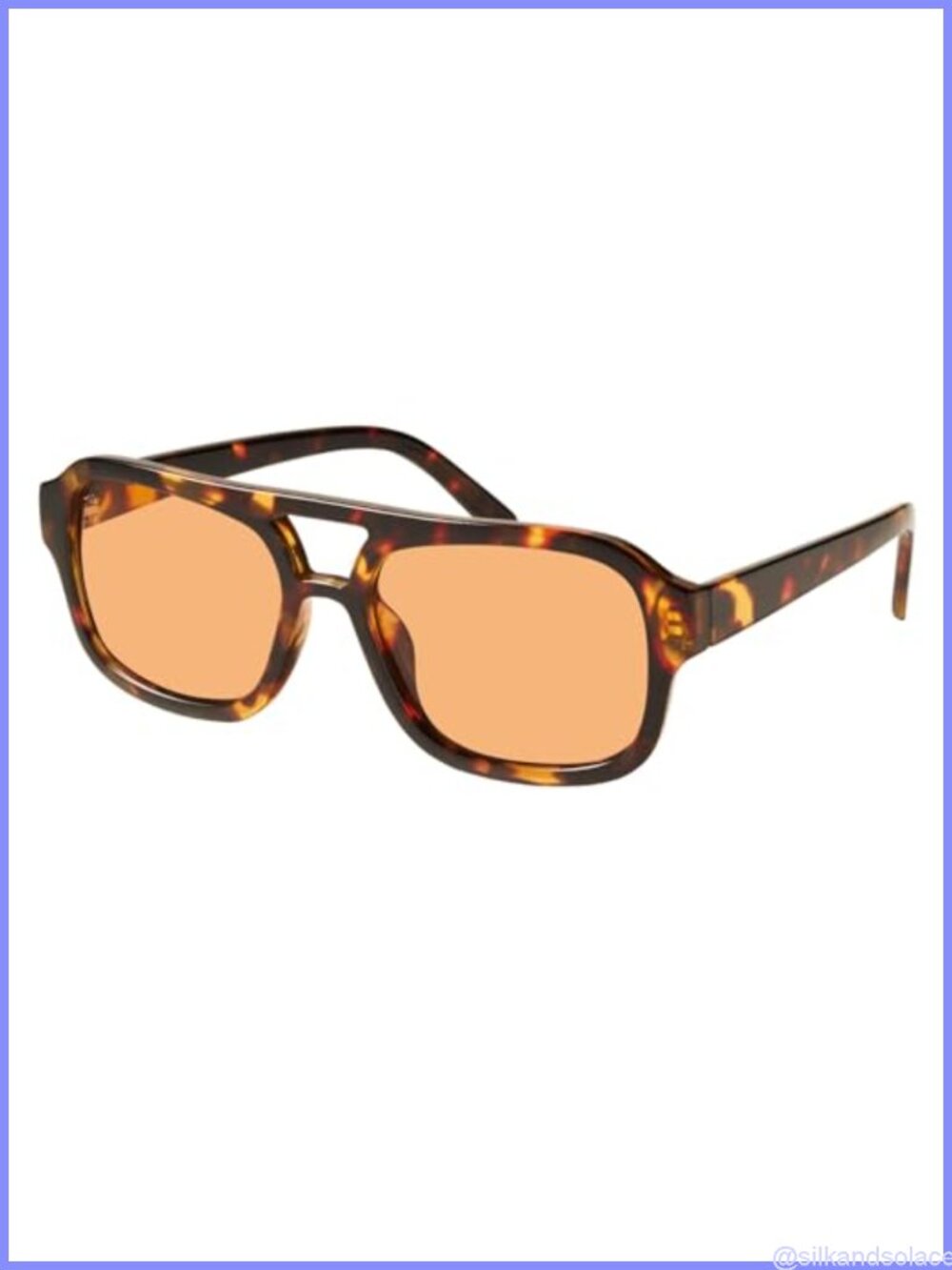 Small Square Aviator Sunglasses for Women UV400 Retro Double Bridge